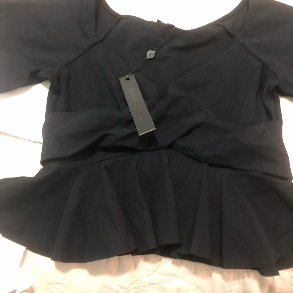 COPY - Carbon 38 shirt  peplum black